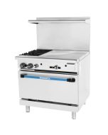 Turbo Air TARG-24G2B Radiance 36" Gas Range 24" Left Griddle 2 Open Burners & Standard Oven