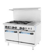 Turbo Air TARG-6B12G Radiance 48" Gas Range 6 Open Burners 12" Right Griddle & Double Standard Ovens
