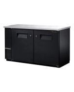 60" True TBB-24-60 back bar refrigerator with two solid swing doors black vinyl exteror