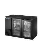 True TBB24-48-2G-Z1-BST-B-1 48" Back Bar Cooler, 2 Glass Hinged Doors, Black Exterior