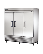 True T-72-HC 3 solid door 3 section commercial refrigerator