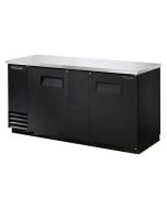 69" True TBB-3 Black Back Bar Refrigerator with two solid swing doors