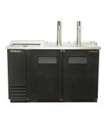 True TDD-2CT 2 Keg Club Top Beer Dispenser, 2 Taps, Black Vinyl sides and front with stainless steel surface and towers. Built tough by True.