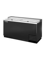 65" heavy duty horizontal deep well beverage cooler True TD-65-24 with two sliding lids and black vinyl exterior to resist finger prints and smudges
