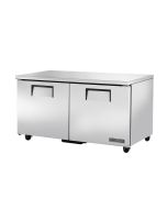 60" Commercial Undercounter Refrigerator Two Door Stainless Steel True TUC-60-HC