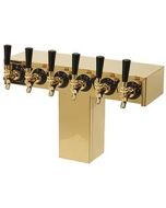 American Beverage 4 Faucet "T" Brass Beer Tower | Air-Cooled