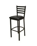 Metal Ladder Back Commercial Barstool with padded seat