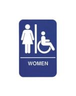 Women's Handicap Accessible Restroom Sign, 6" x 9" Braille ADA