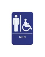 Men's Handicap Accessible Restroom Sign, 6" x 9" Braille ADA