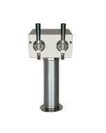 2 Faucet Beer Tower Stainless Steel "T" Style - 3" Column