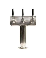 3 Faucet Beer Tower Stainless "T" Style 3" Column