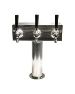 American Beverage Stainless Steel "T" Beer Tower - 3" Round Column (Choose 2-8 Faucets)
