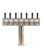 7 Faucet Beer Tower Stainless "T" Style 3" Column