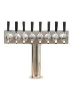 8 Faucet Beer Tower Stainless "T" Style 3" Column
