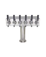 American Beverage 6 Faucet 3" Column "T" Tower | Air Cooled, Stainless Steel Parts