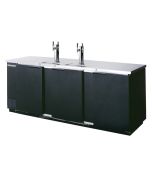 Beverage Air DD94-1-B - Black 95" wide 5 product beer dispenser kegerator with two stainless steel insulated towers, both with dual faucets. 
