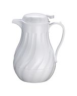 Insulated 42oz Beverage Server | Swirl Pattern, White