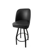 Oak Street Commercial Barstool w/ Black Powder Coat Swivel Frame