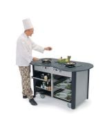 Lakeside 307010 Two Induction Heat Stove Mobile Cooking Cart, 60" Width