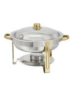 4 Qt Round Chafer Dish Set, Stainless Steel