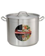 Winco SST-20 20 Qt Stainless Steel Commercial Stock Pot with Lid