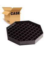 6" Restaurant Drip Tray, Black Octagon 6" x 6", Case of 4