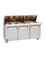 Turbo Air MST-72-30-N M3 Series Three-Section Sandwich/Salad-Mega Top Unit 23 cu.ft.