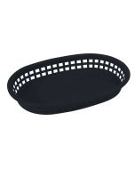 Oval Platter Serving Basket, 10-3/4" x 7-1/4" x 1-1/2" | Black | 1 Dozen