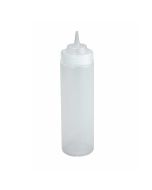 24 ounce clear squeeze bottle for restaurant use