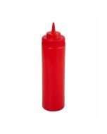 Red 24 oz Wide Mouth Ketchup Squeeze Bottle