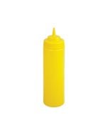 Winco PSW-16Y Yellow 16 oz Mustard Squeeze Bottle Dispenser | Pack of 6
