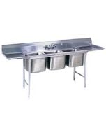 Eagle 3 Compartment Restaurant Sink - Two 18" Drainboards  