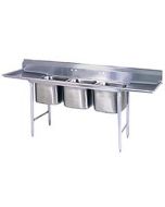 Eagle Deluxe 3 Compartment Sink - Two 24" Drainboards