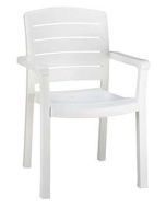 Grosfillex Acadia Classic Stacking Armchair, White