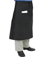 Black Bistro Uniform Apron for Kitchen Staff, 2 Middle Pockets