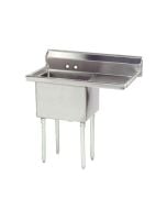 Advance Tabco FE-1-1812-18R-X One Compartment Sink | 18x18 Bowl | 18" Right Drainboard