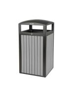 Alpine 40 Gallon All-Weather Trash Container | Grey Slatted