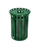 Alpine 38-Gallon Outdoor Metal Waste Receptacle | 479-38-GRN | Green