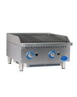 Globe GCB24G-CR 24" Cast Iron Radiant 2-Burner Gas Charbroiler | Natural Gas