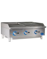 Globe GCB36G-SR 36" Stainless Steel Radiant 3-Burner Gas Charbroiler | Natural Gas