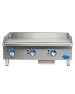Globe GG36TG 36" 3-Burner Gas Griddle w/ Thermostatic Control | Natural Gas