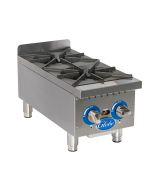 Globe GHP12G 12" 2-Burner Gas Hot Plate | Natural Gas
