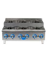 Globe GHPSU636G 36" 6-Burner Step-Up Gas Hot Plate | Natural Gas
