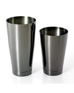 Barfly Bar Shaker Set | Full and Half Size Shakers | Stainless Steel with Black Mirror Finish