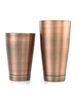 Barfly Bar Shaker Set | Full and Half Size Shakers | Antique Copper-Plated Finish