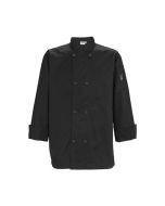 Tapered Fit Chef Coat, Long Sleeve, 4XL, Black
