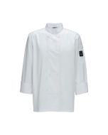 Tapered Fit Chef Coat, Long Sleeve, Medium, White