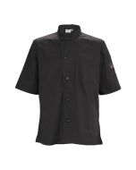Tapered Fit Ventilated Chef Shirt, Large, Black