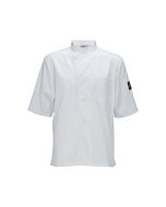 Tapered Fit Ventilated Chef Shirt, Small, White