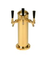 American Beverage Brass Beer Tower Draft Arm w/4" Column (Choose 1-3 Faucets) | Air-Cooled